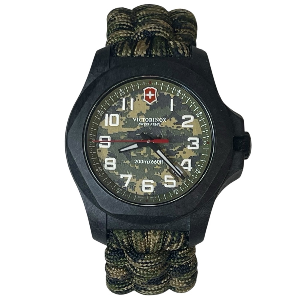 Victorinox INOX Mens Watch Carbon Limited Edition Swiss Army Camo Paracord Strap